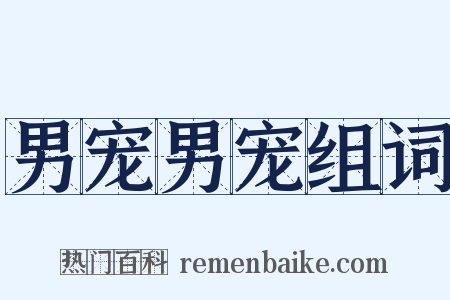 男宠男宠组词是什么意思的图片